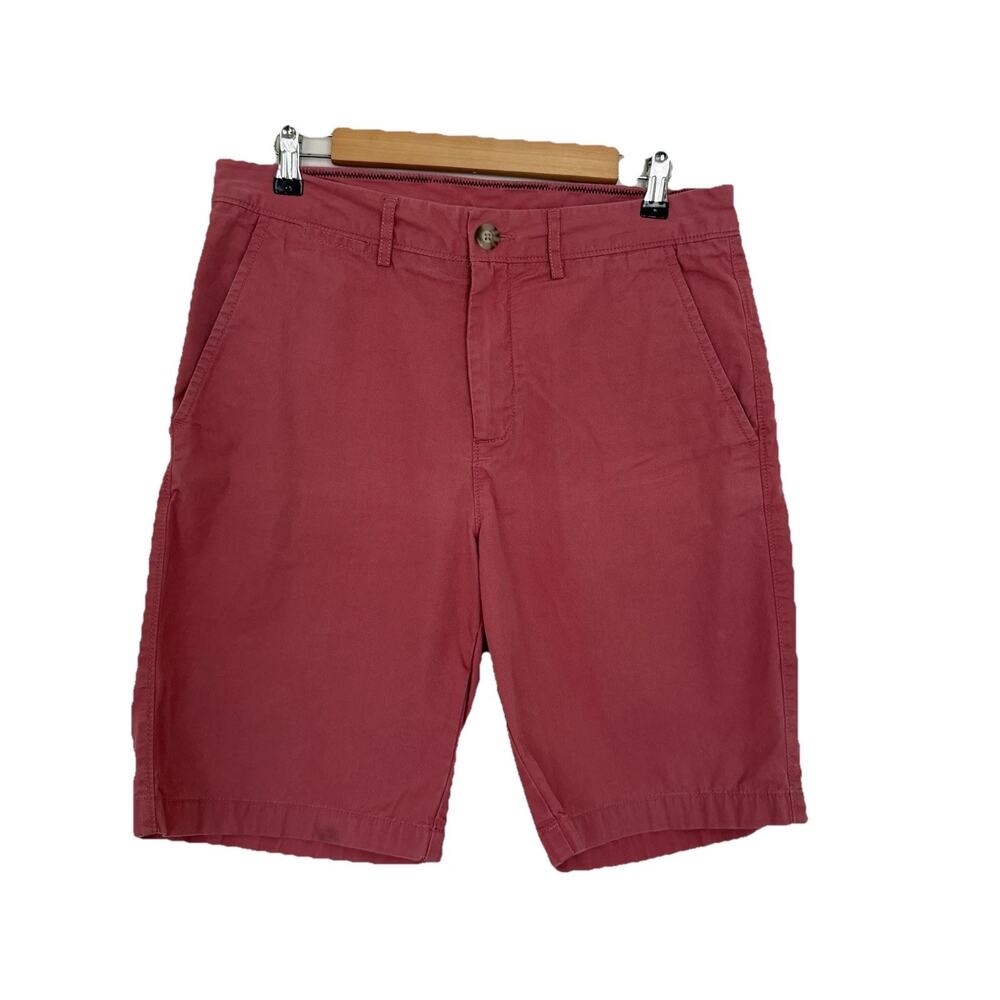 Johnnie-O Derby Shorts Men's 32 Malibu Red Chino Cotton Beach 10" Inseam Summer